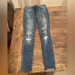 Abercrombie & Fitch Ripped Blue Skinny Jeans